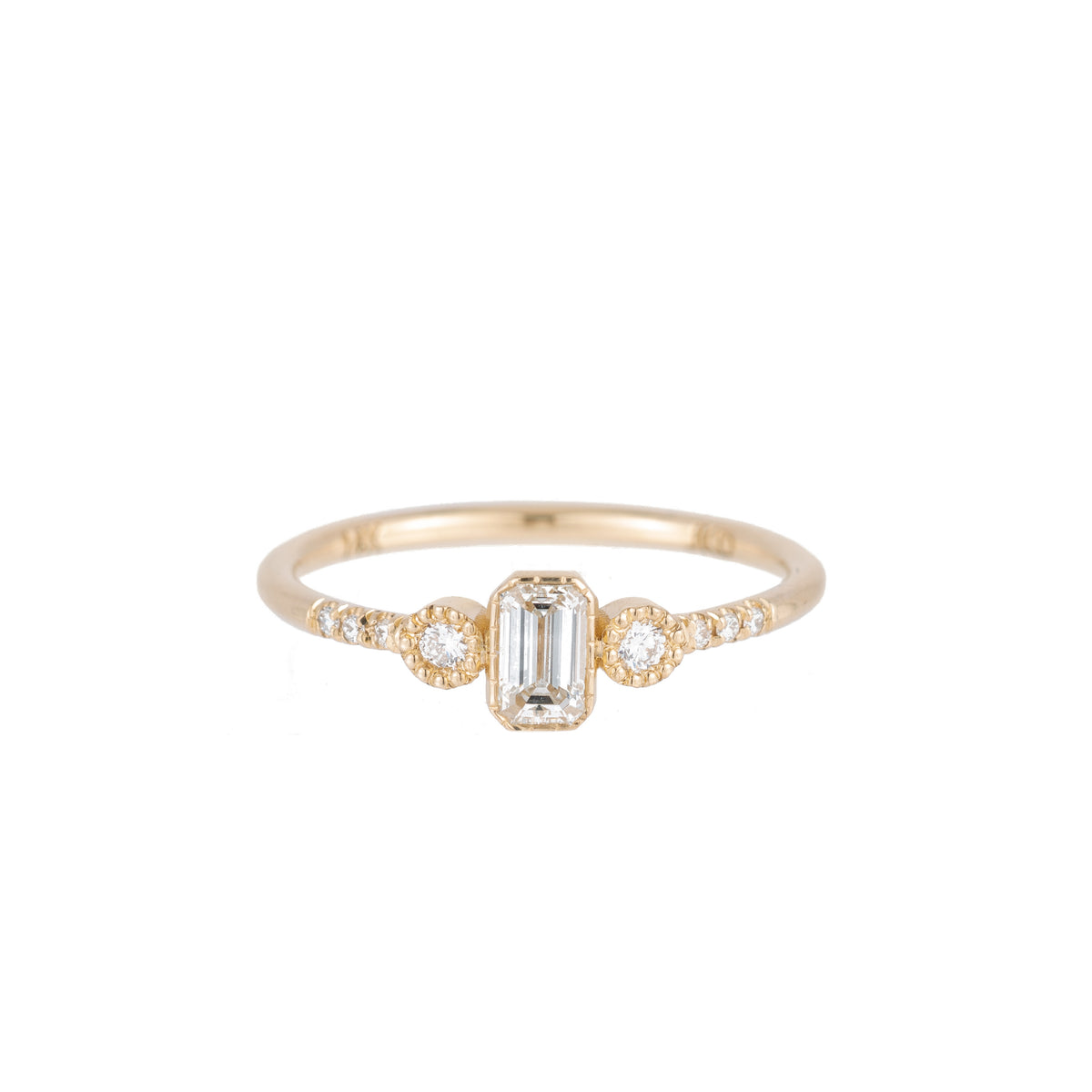 EMERALD CUT DIAMOND NOCTURNE RING