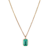EMERALD CUT EMERALD WISP NECKLACE