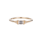 EMERALD CUT DIAMOND DECO RING
