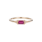 EMERALD CUT RUBY DECO RING
