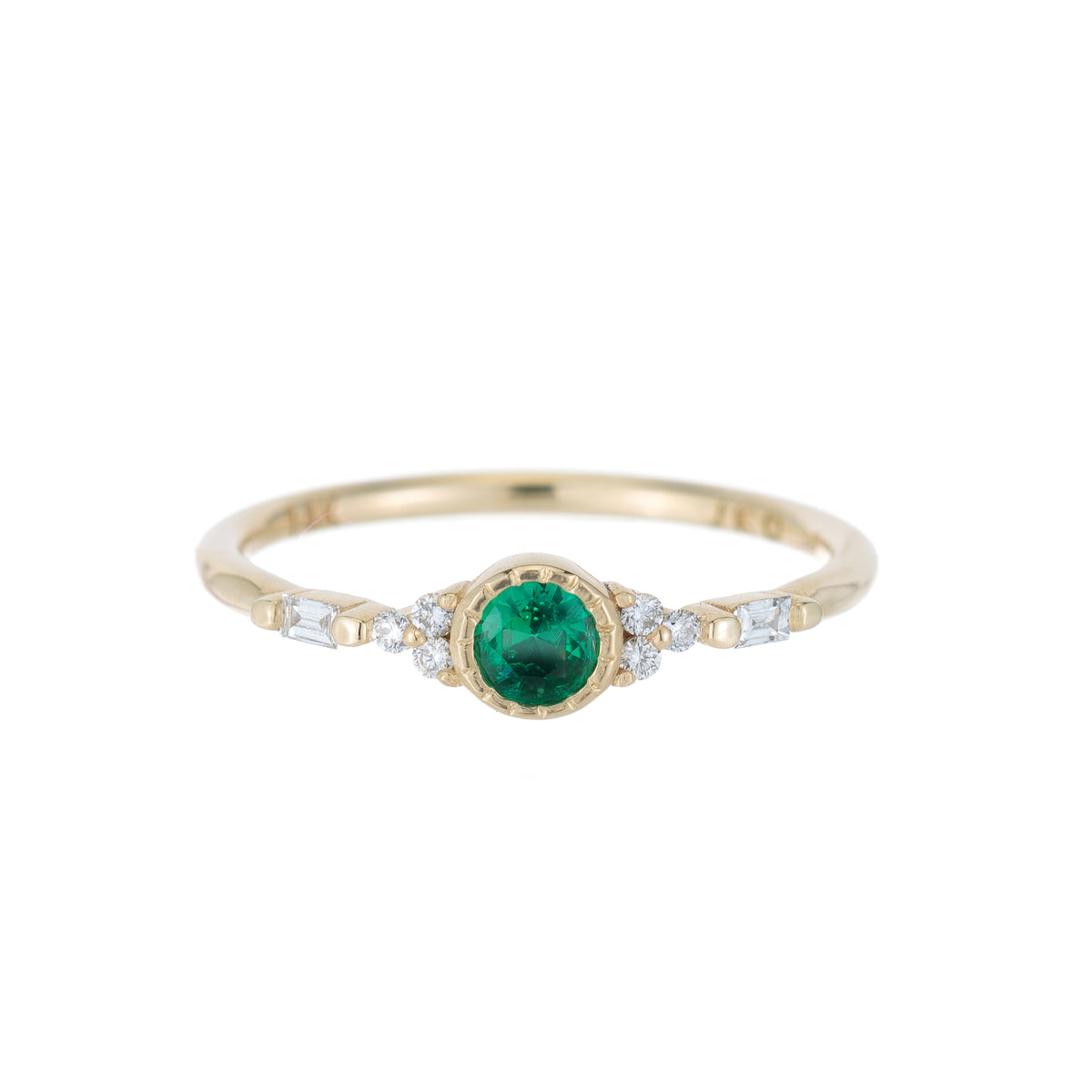 Emerald Round Poeme Ring