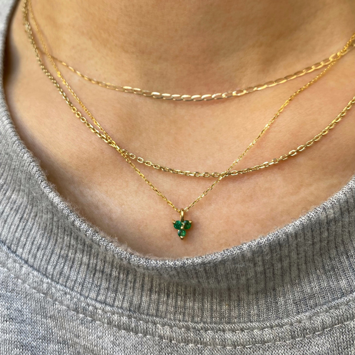 Emerald Triad Necklace