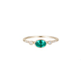 Emerald Diamond Dew Equilibrium Ring
