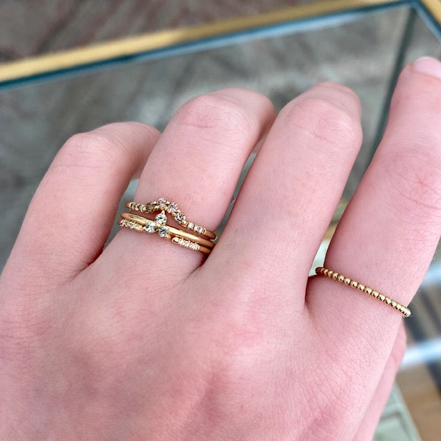 Green Sapphire Triad Ring