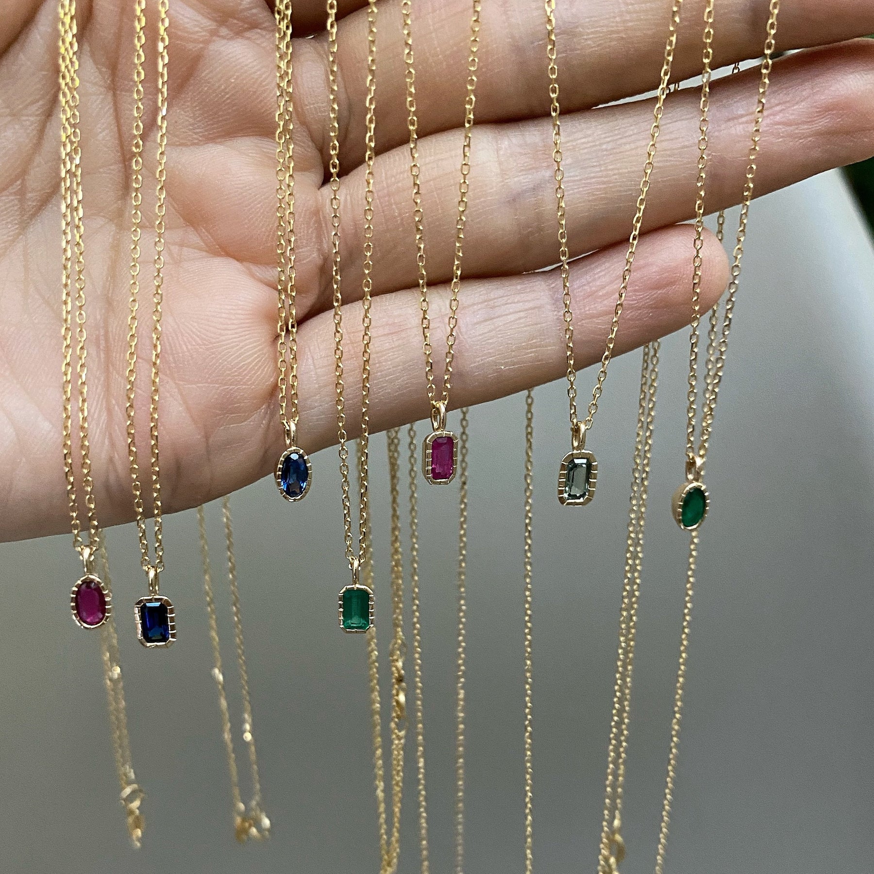 OVAL RUBY WISP NECKLACE