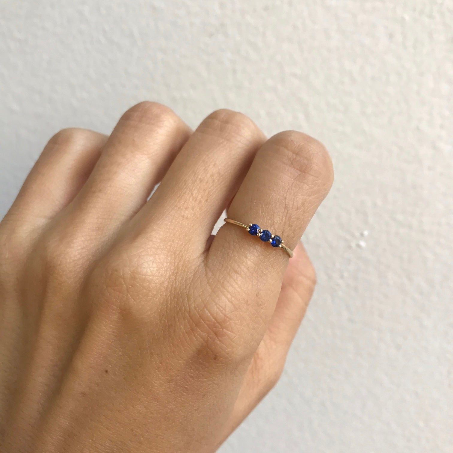 3S Blue Sapphire Ring