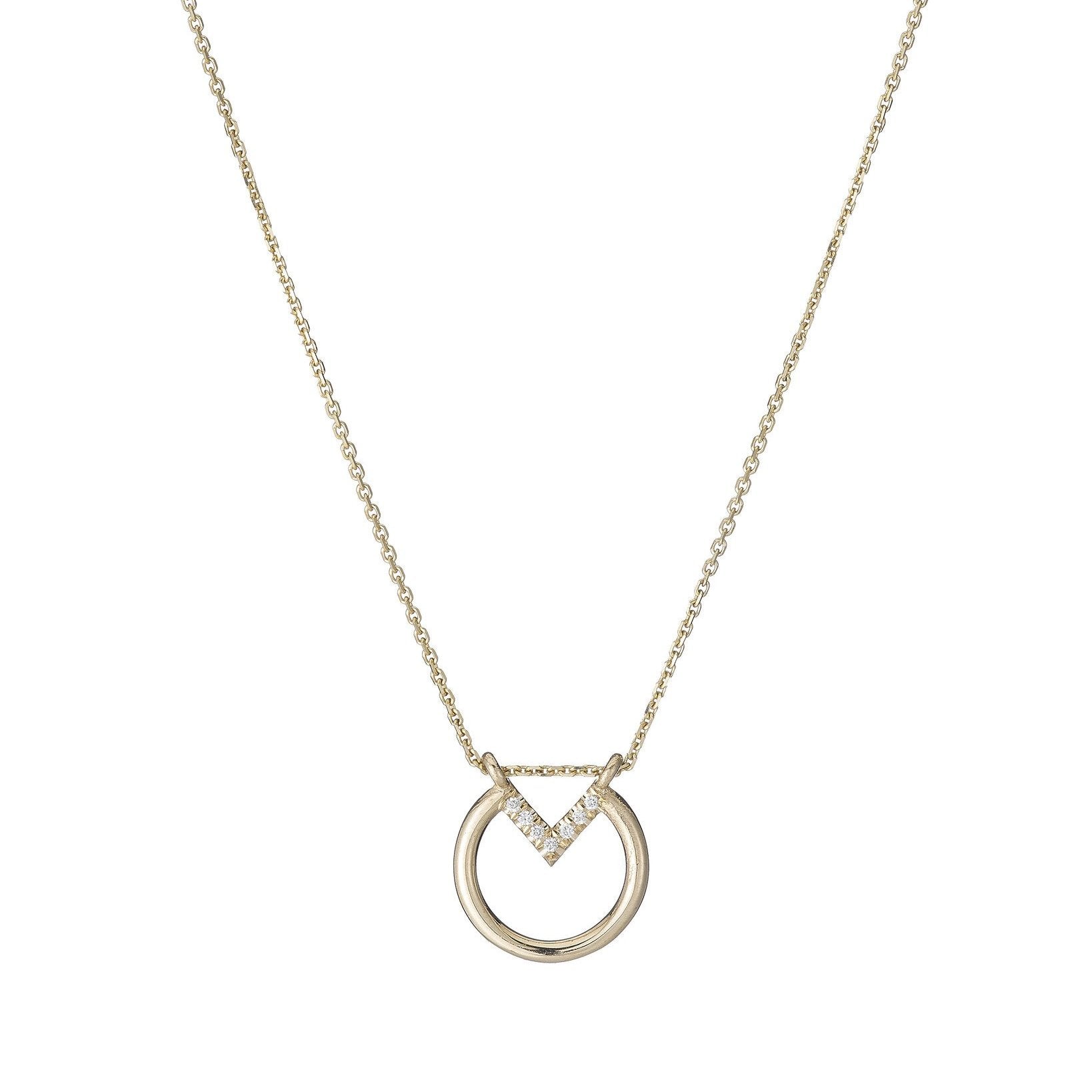 Open Diamond Circle Necklace