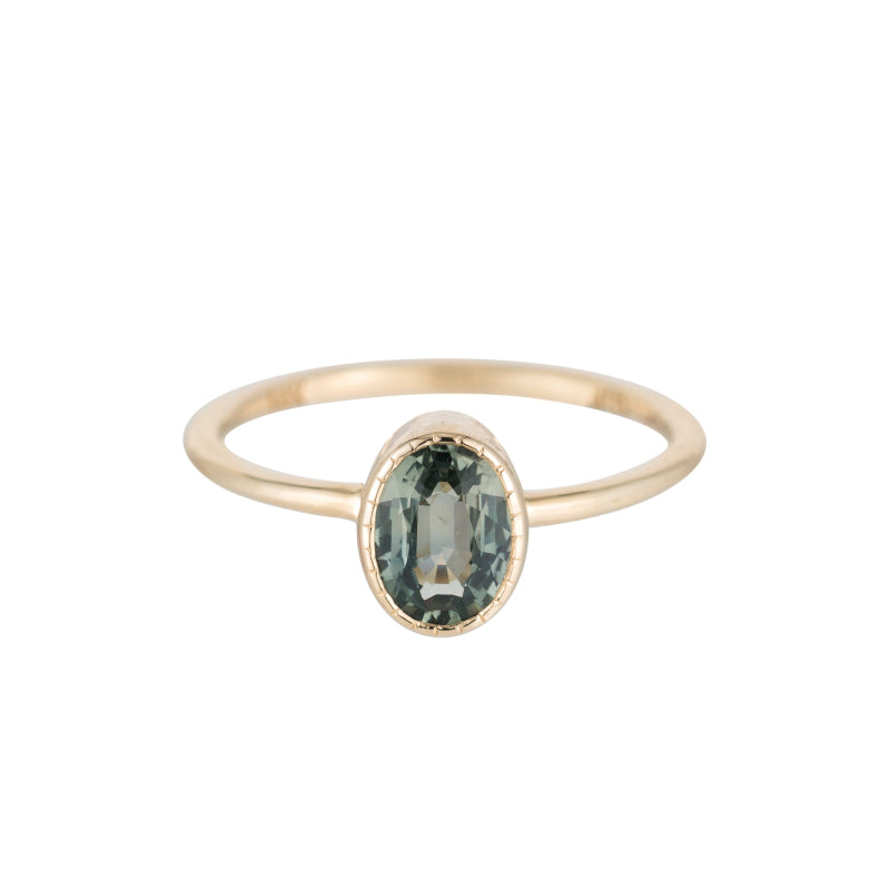 Large Green Sapphire Wisp Ring