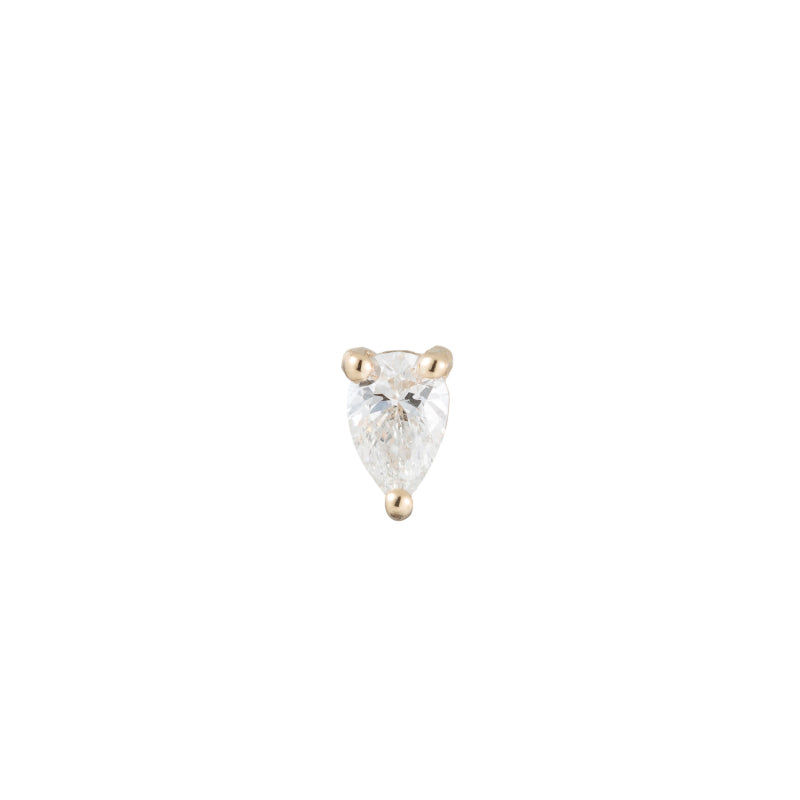 Tiny Diamond Pear Stud