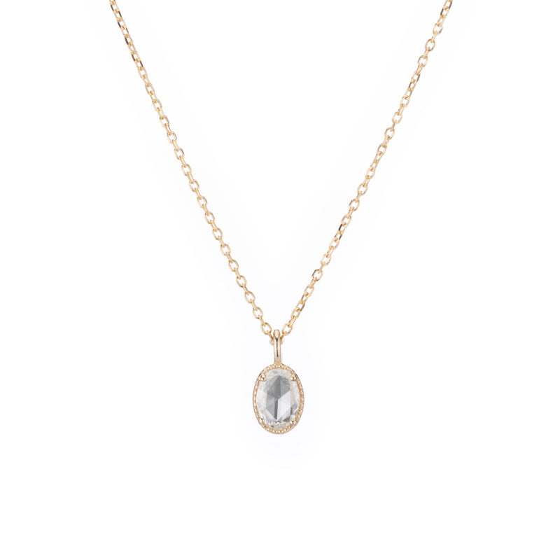 Oval Rose Cut Diamond Necklace