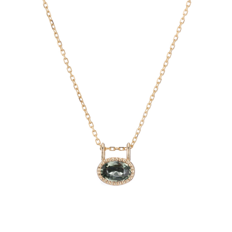 East West Green Sapphire Necklace