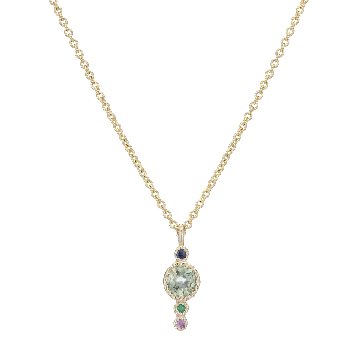 Green Sapphire Long Journey Necklace