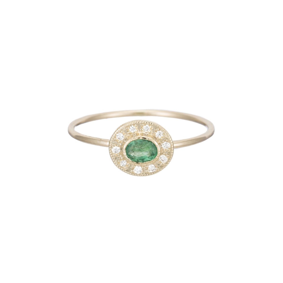 Emerald Halo Ring