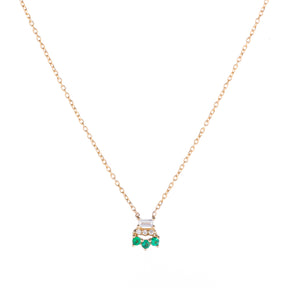 Baguette Emerald Lace Necklace