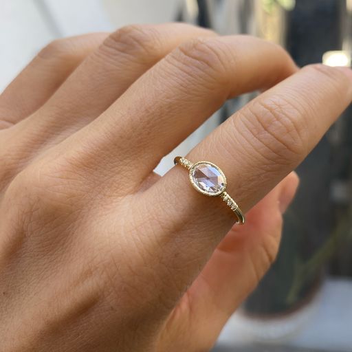 OVAL ROSE CUT DIAMOND EQUILIBRIUM RING