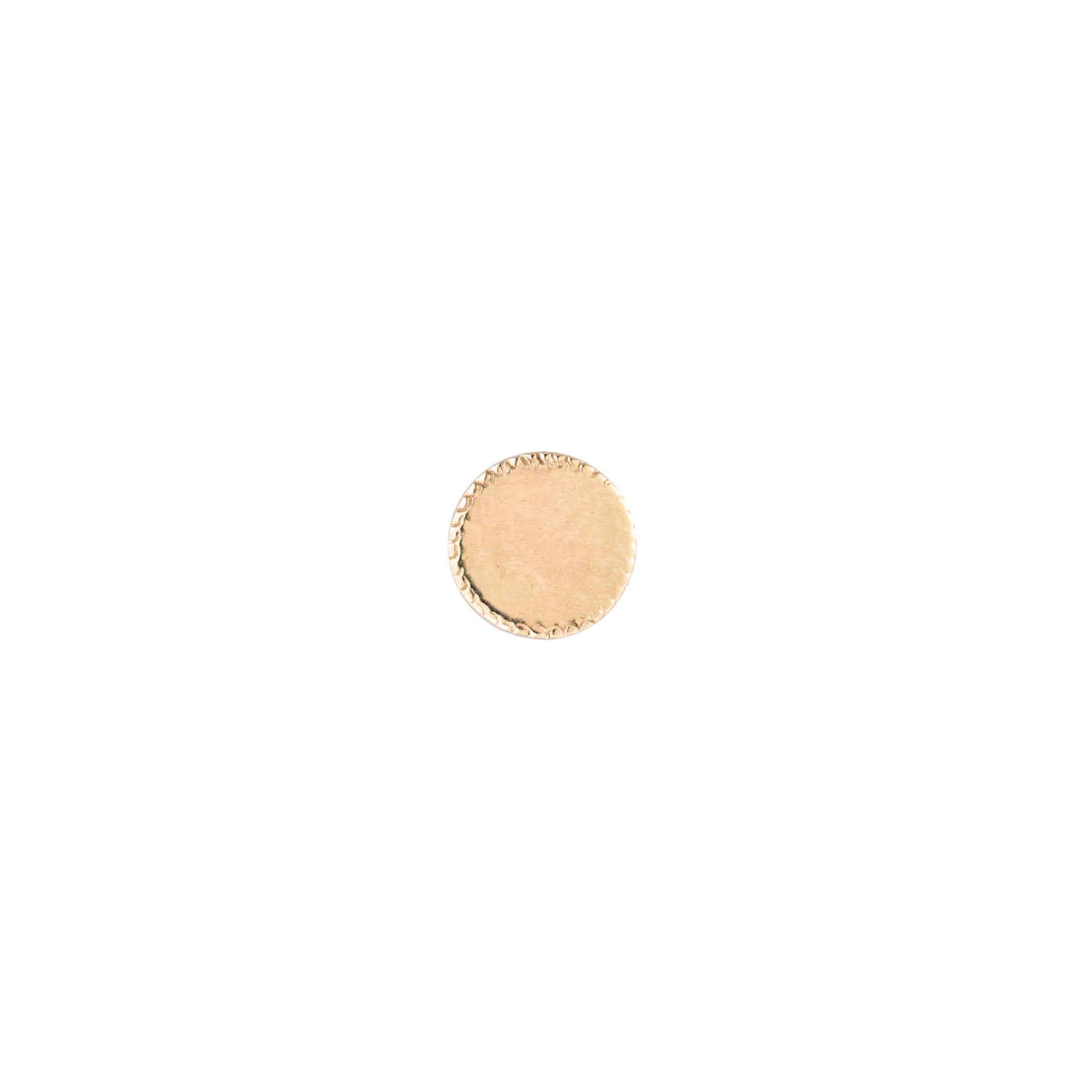 MILGRAIN CIRCLE GOLD STUD (SINGLE)