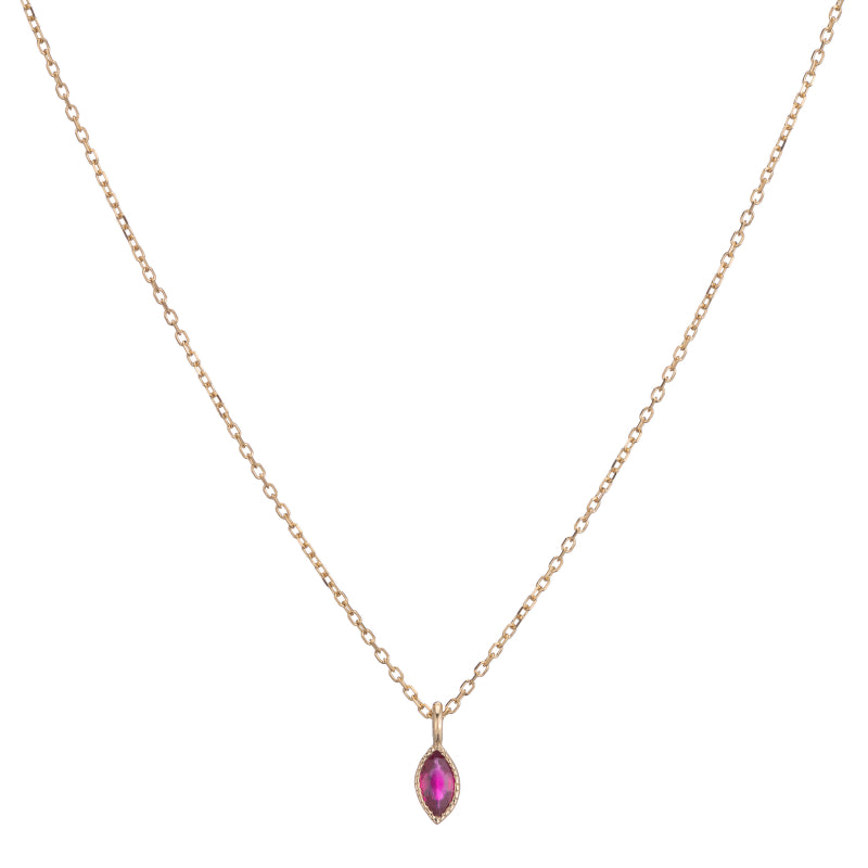 Marquise Ruby Wisp Necklace