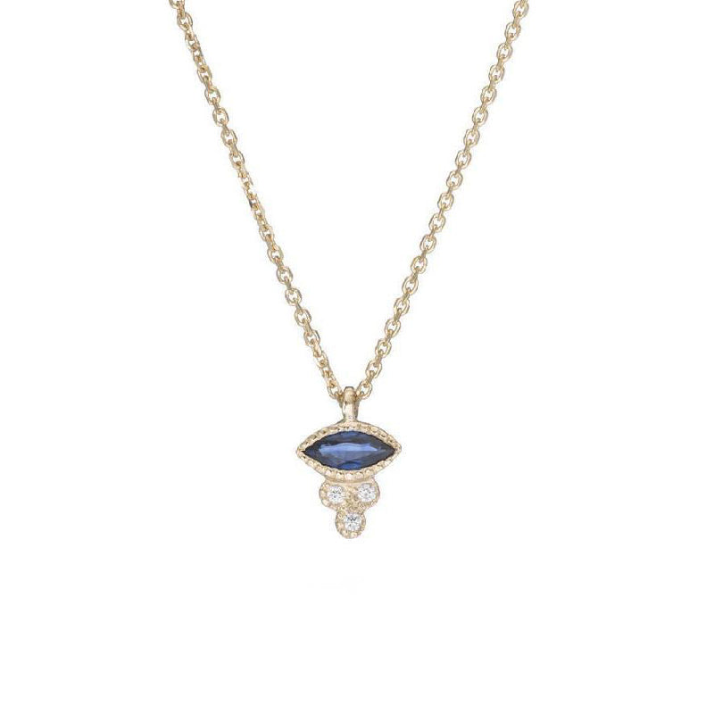 Marquise Sapphire Crown Necklace