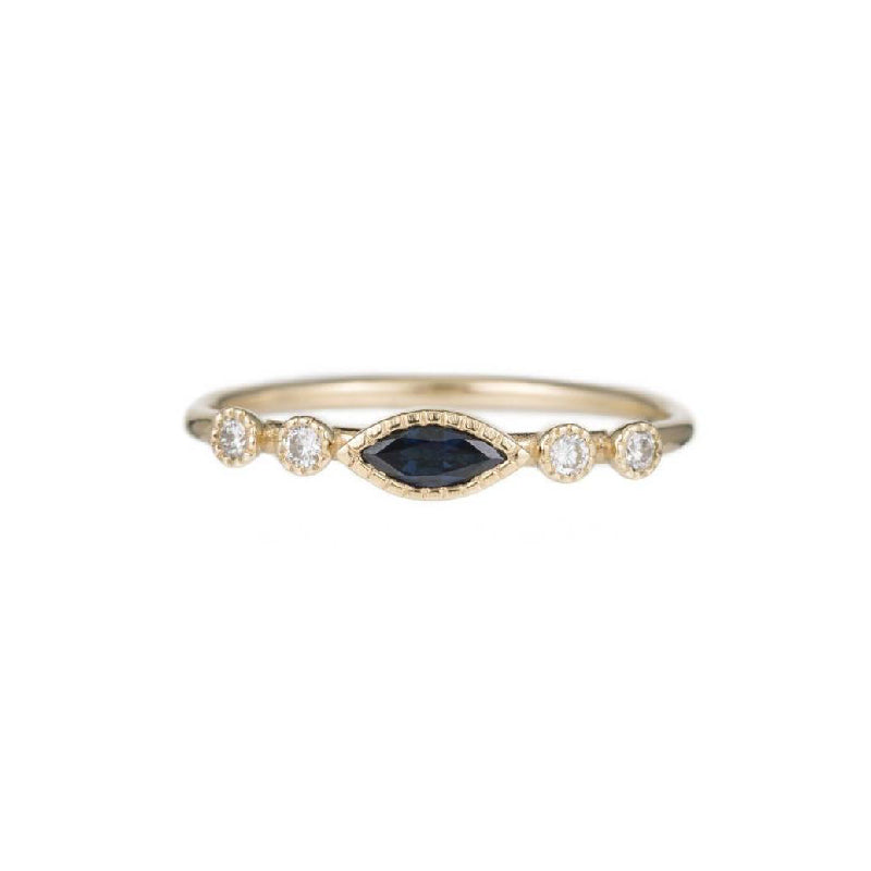Marquise Sapphire Dew Ring