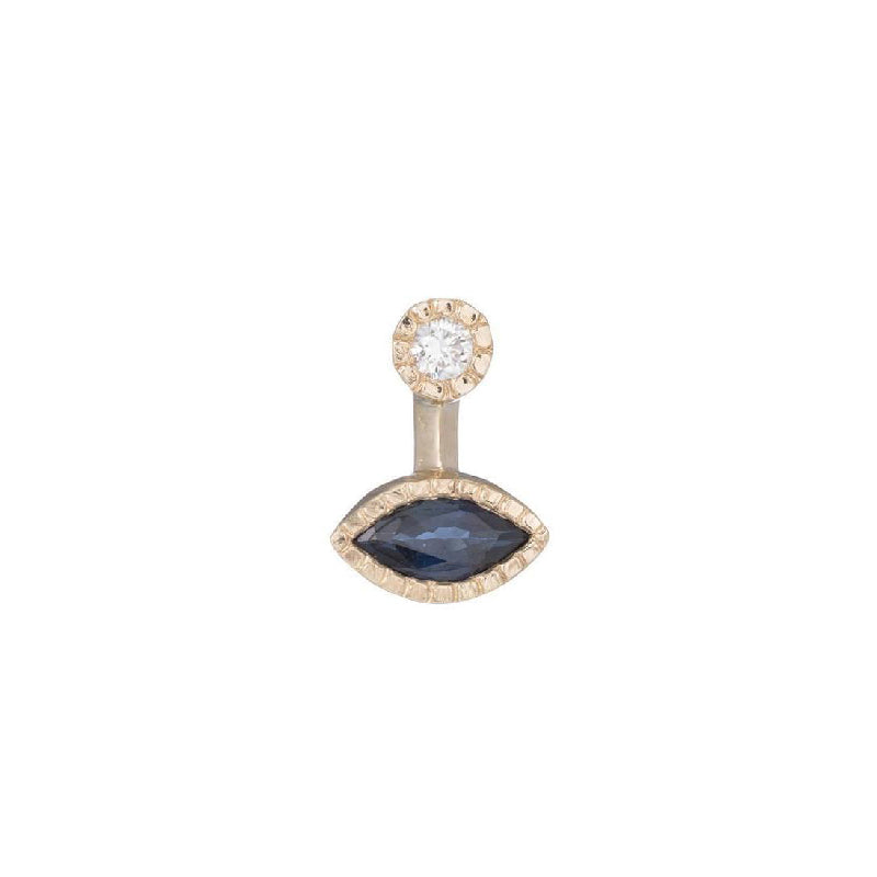 Marquise Sapphire Drop Stud (Single)