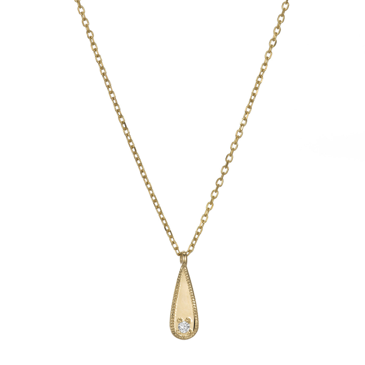 Long Teardrop Diamond Mirror Pendant