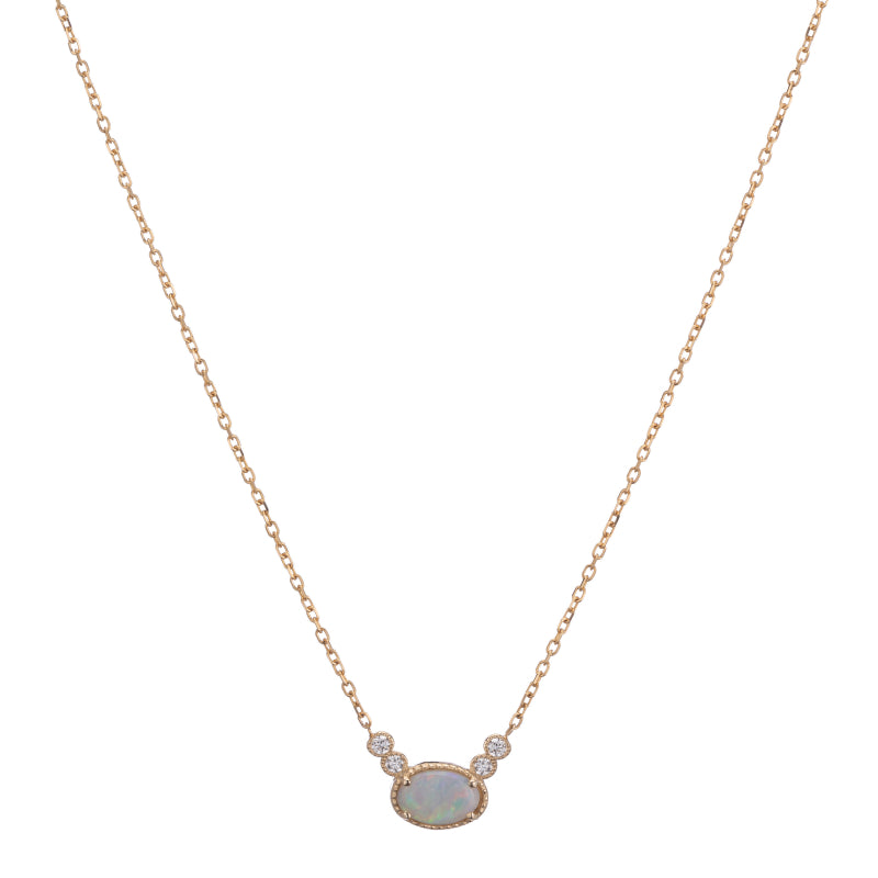 Opal Diamond Dew Necklace