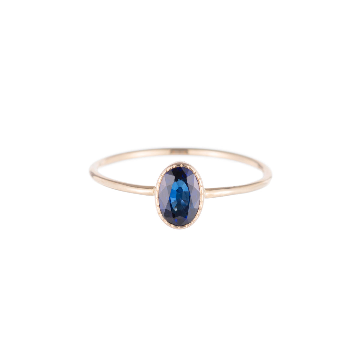Oval Blue Sapphire Wisp Ring