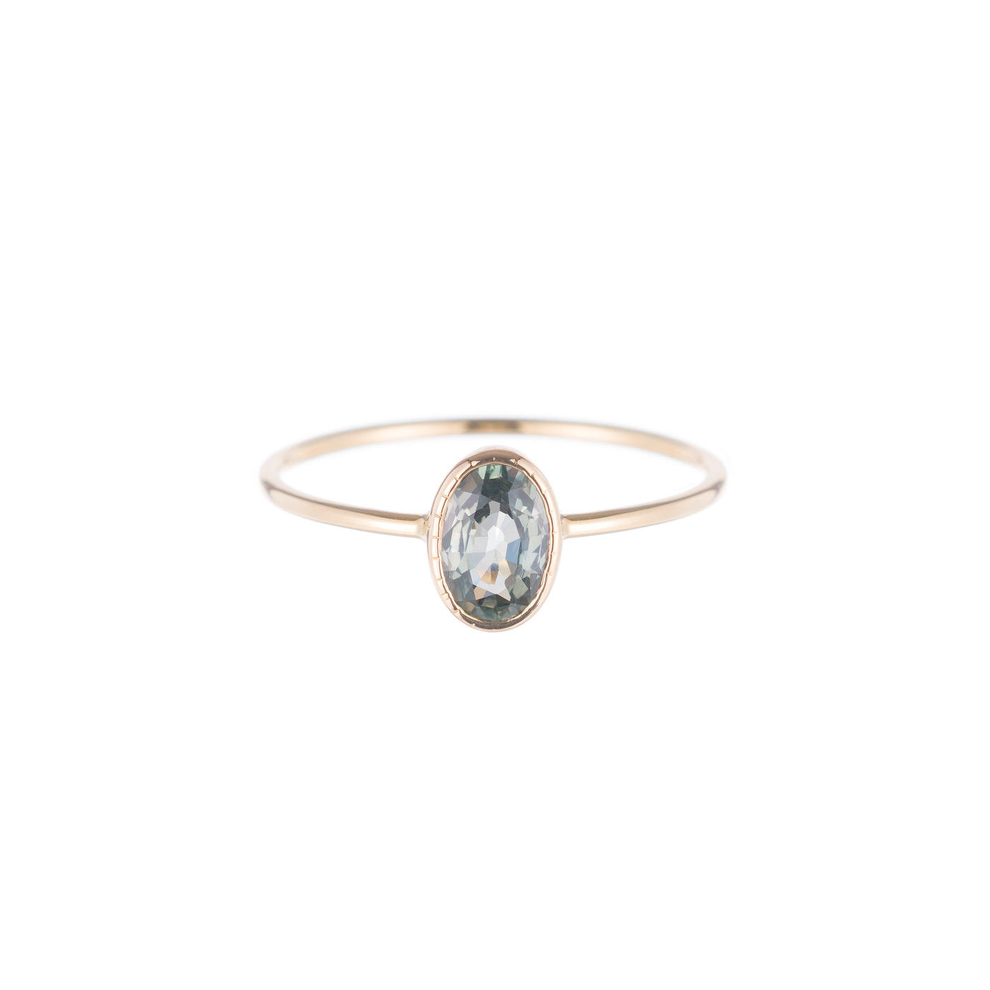 Oval Green Sapphire Wisp Ring