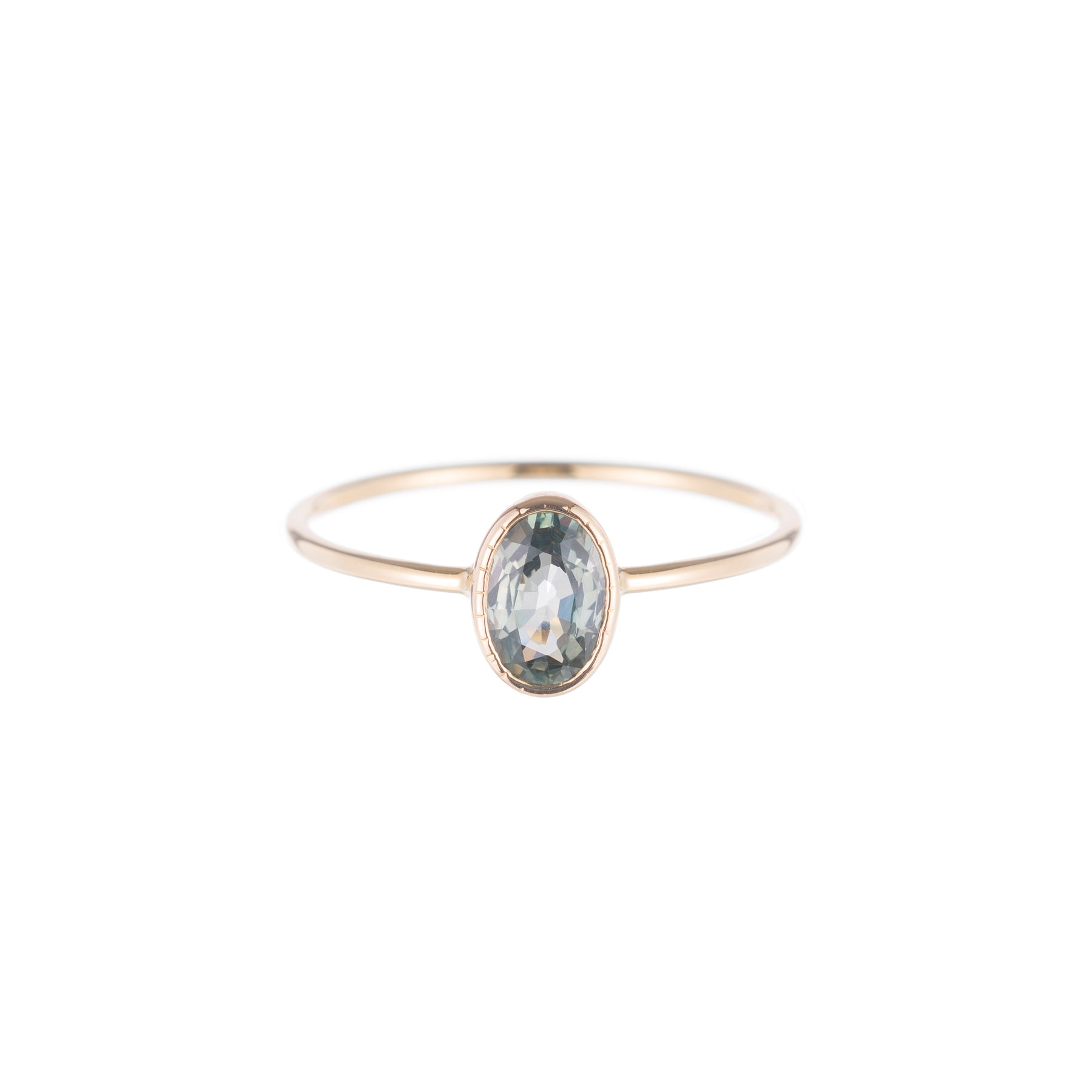 Oval Green Sapphire Wisp Ring