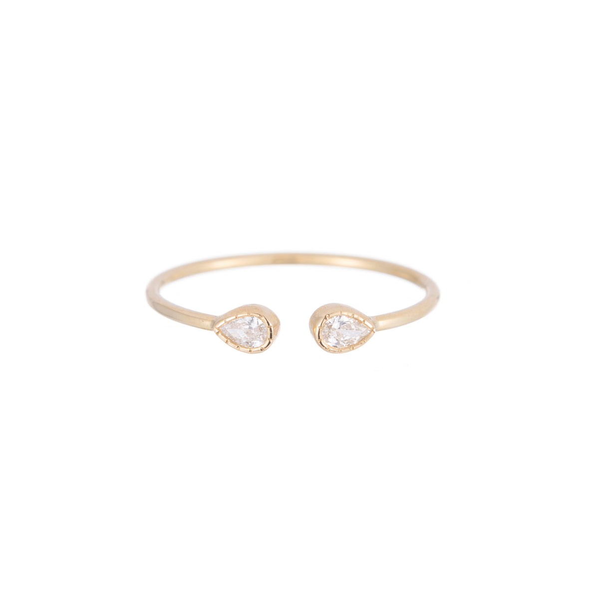 Pear Diamond Cuff Ring