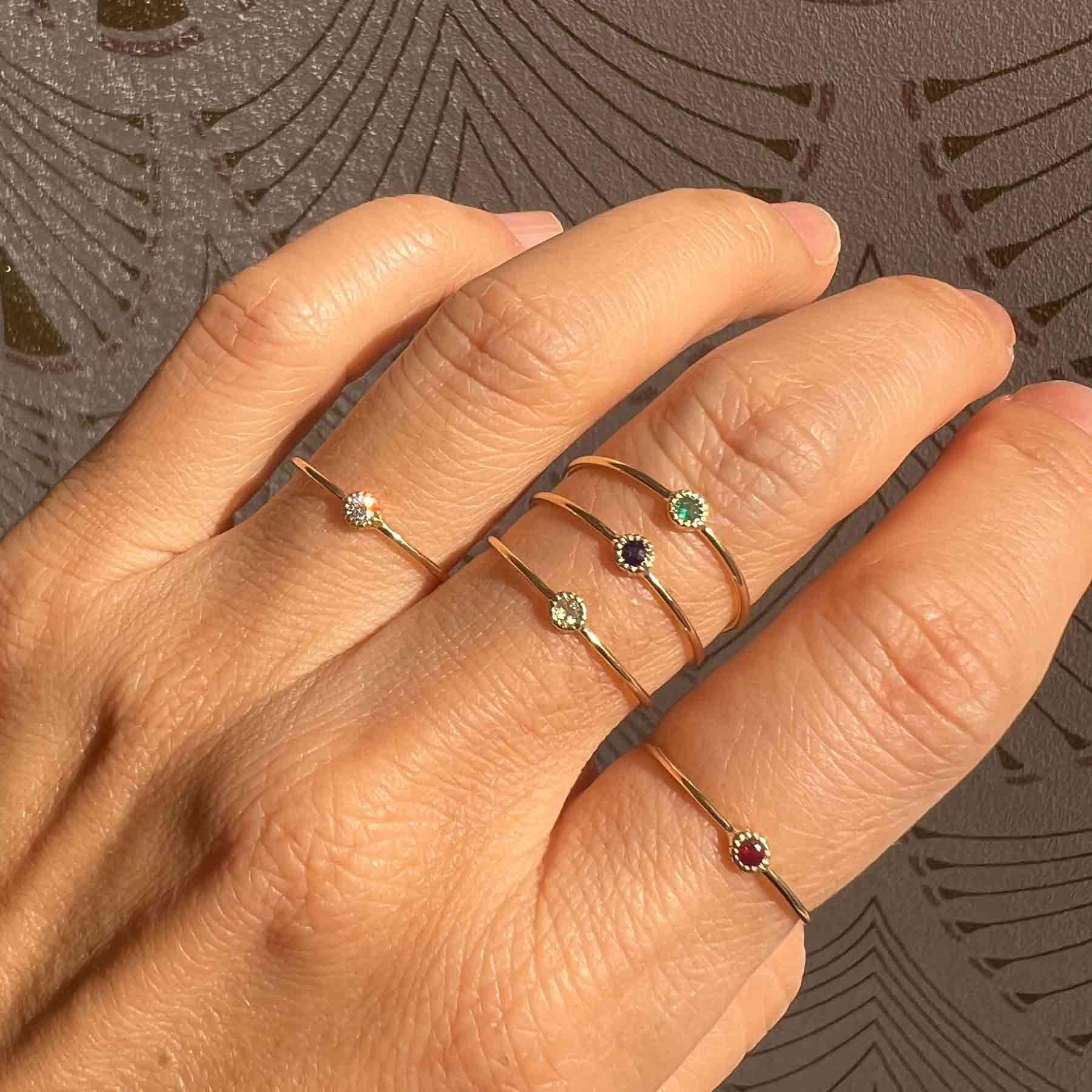 Round Moondrop Rings