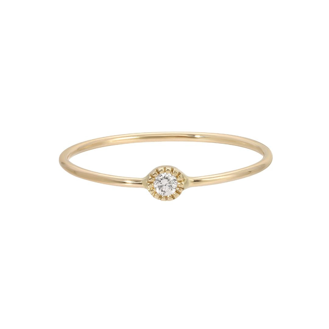 Round Diamond Moondrop Ring