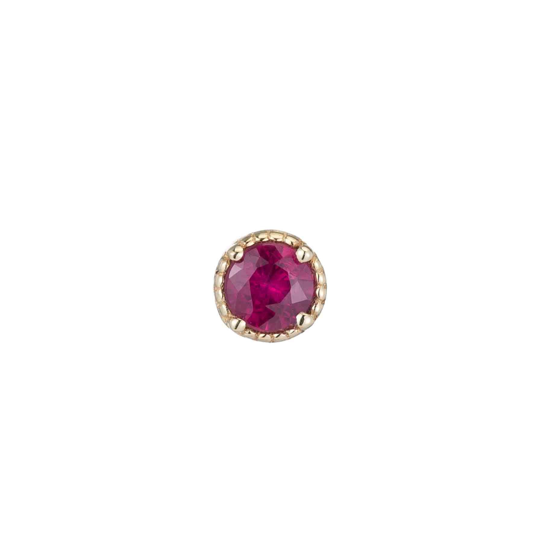 Ruby Milgrain Stud (Single)