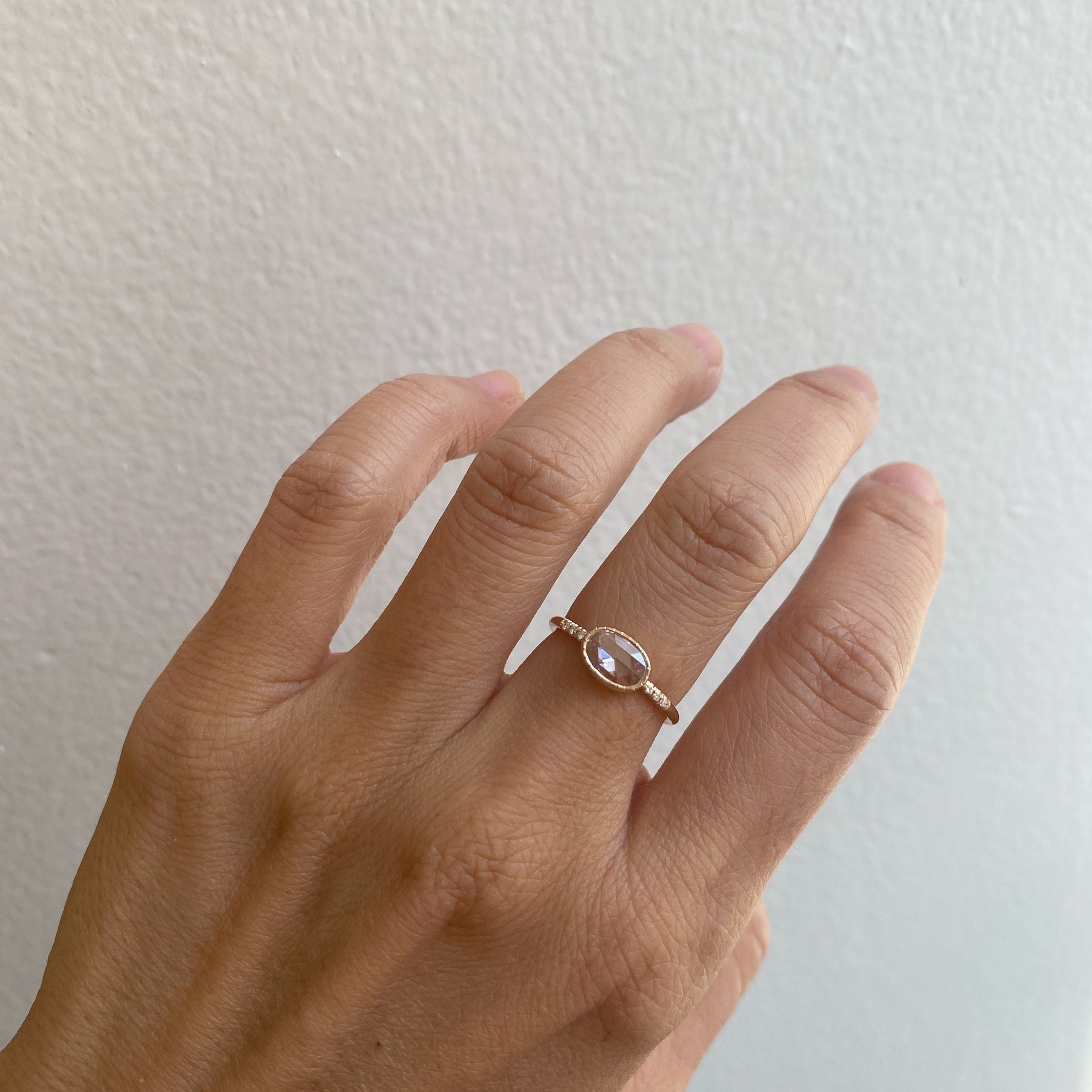 OVAL ROSE CUT DIAMOND EQUILIBRIUM RING