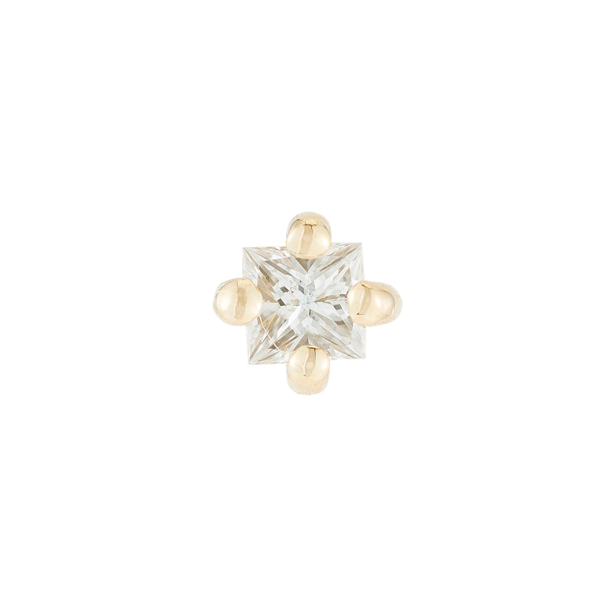 Diamond Princess Cut Stud (Single)