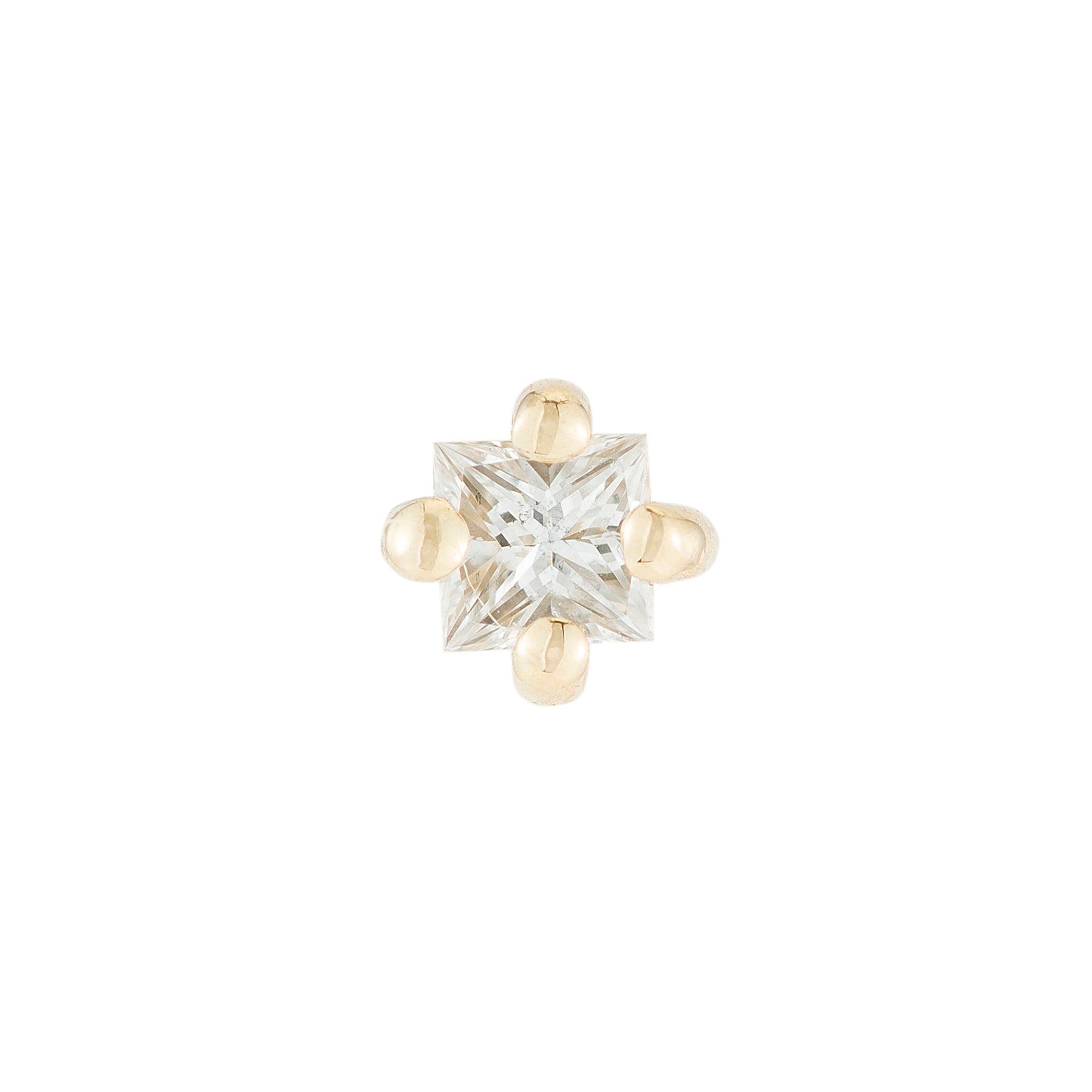 Diamond Princess Cut Stud (Single)