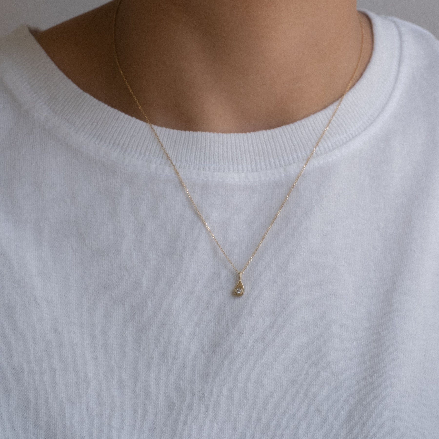 Twisted Teardrop Diamond Necklace