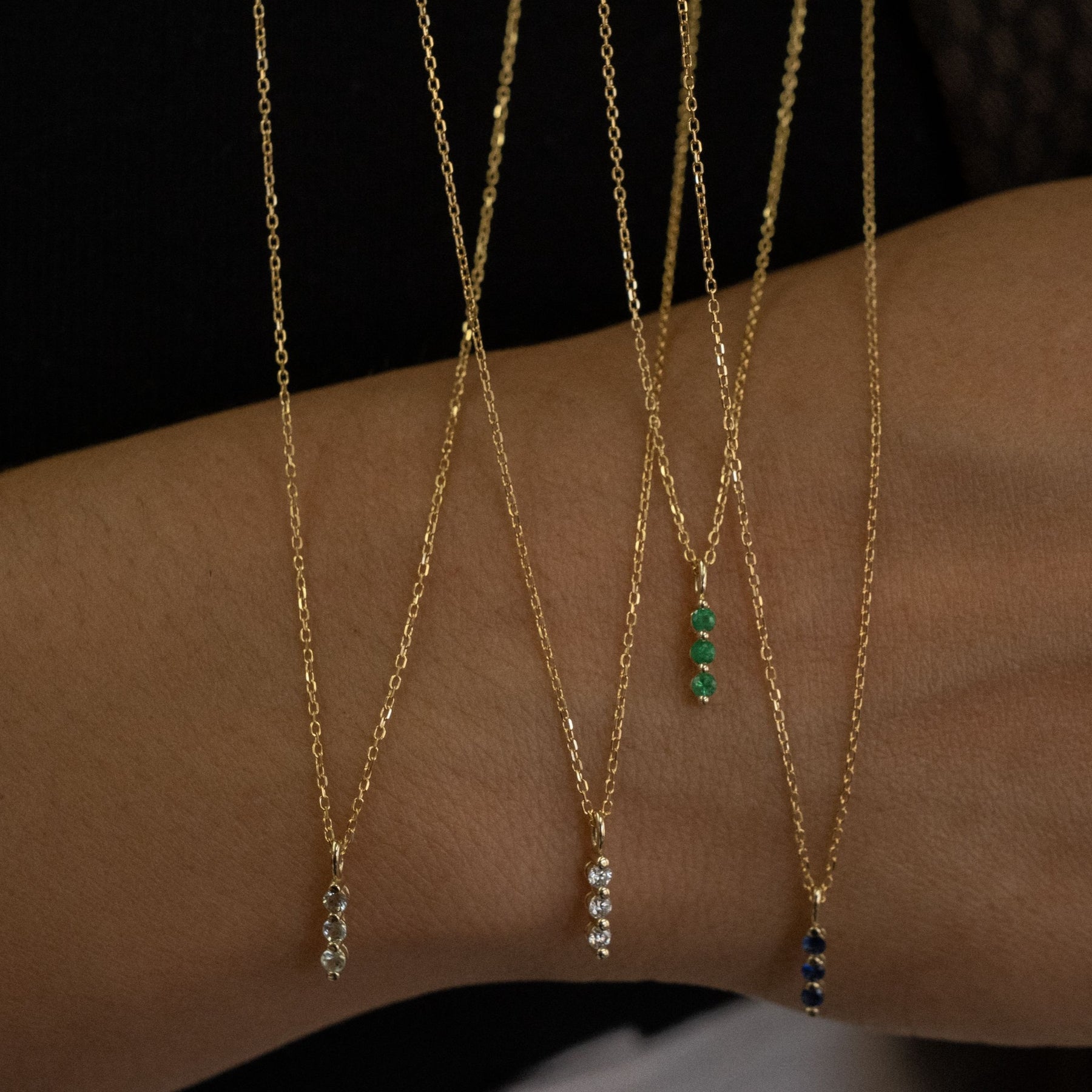 Green Sapphire Stack Necklace