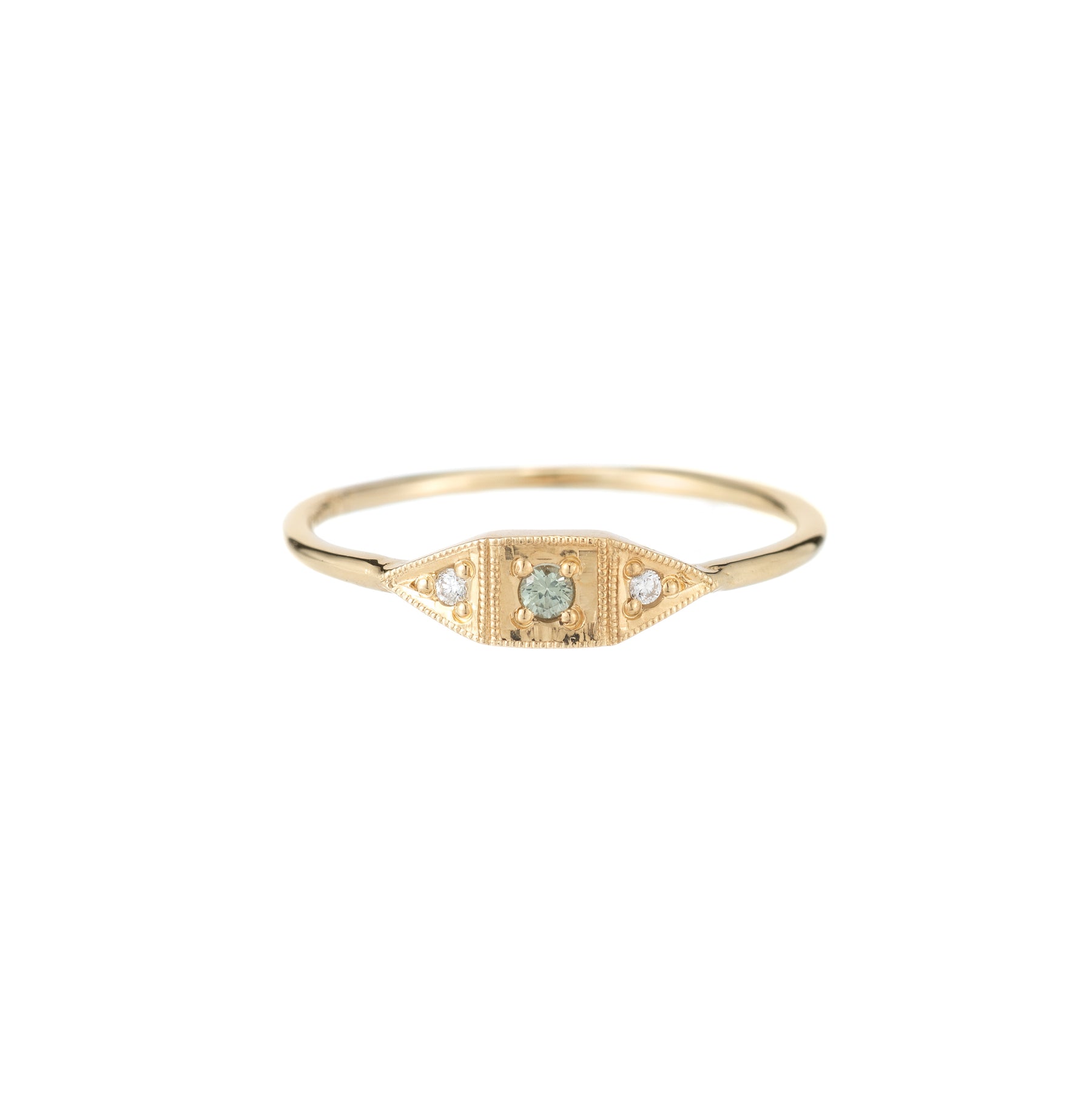 GREEN SAPPHIRE MINI DECO POINT RING