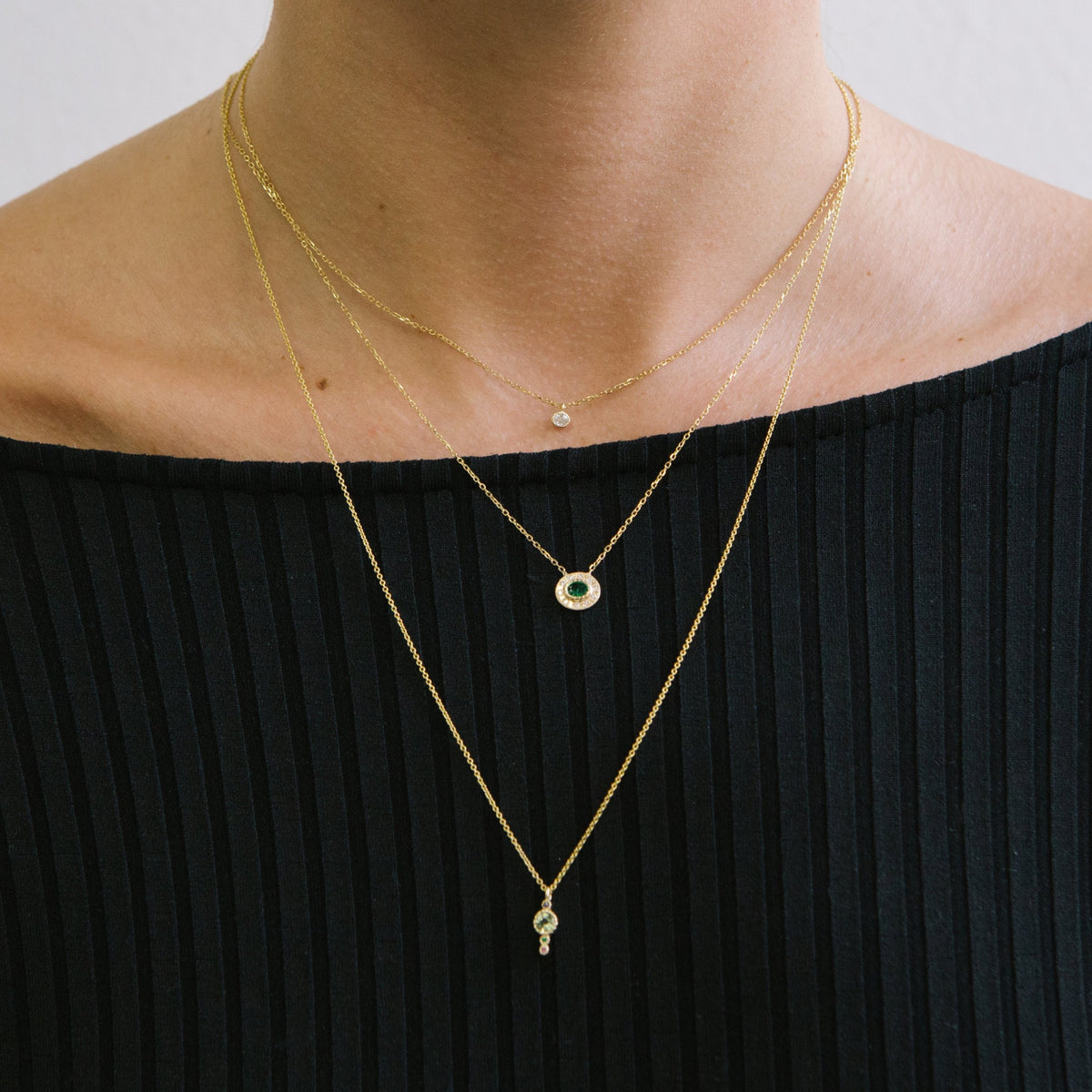 Diamond Disc Necklace