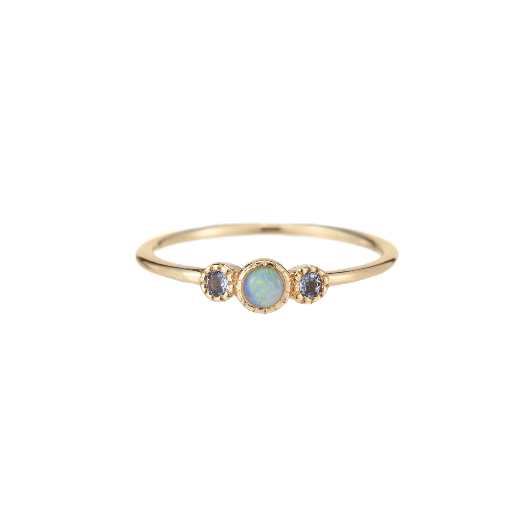 Opal Tanzanite Trio Ring