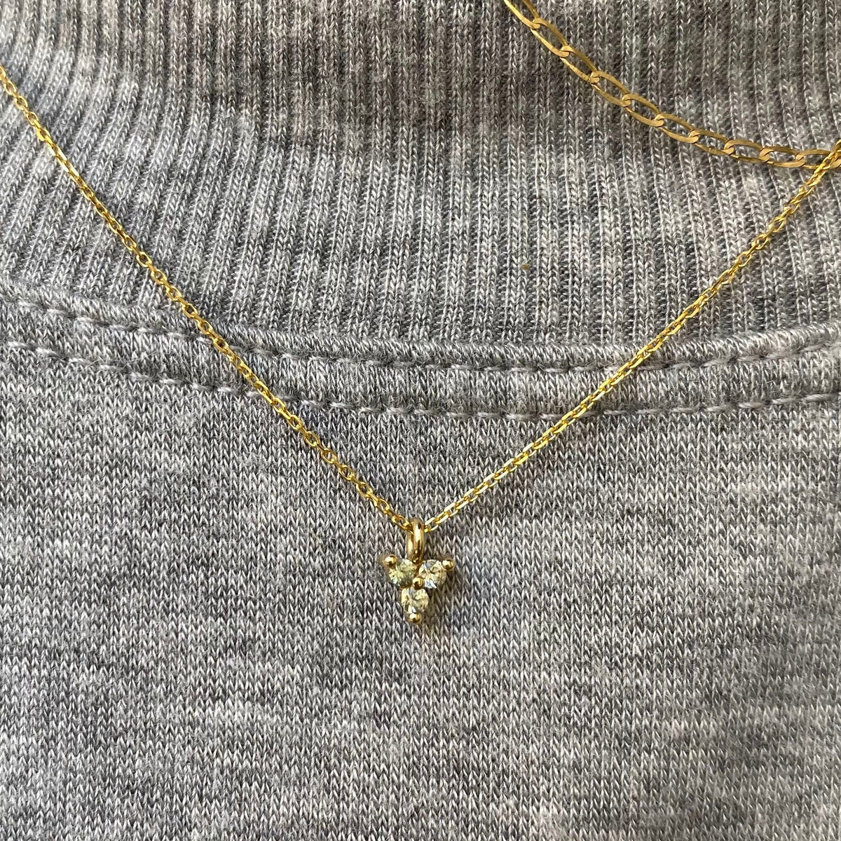 Green Sapphire Triad Necklace