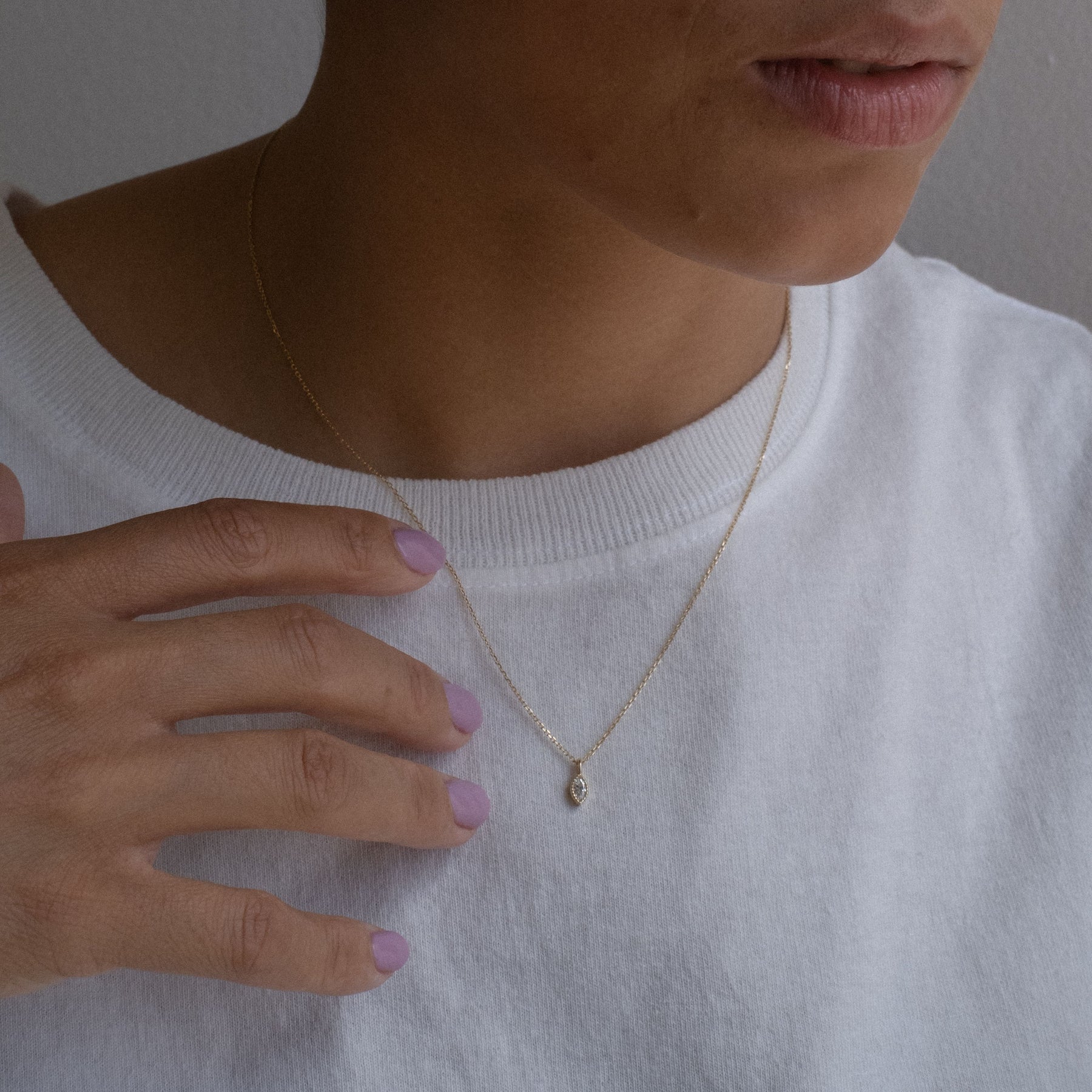 Marquise Diamond Wisp Necklace