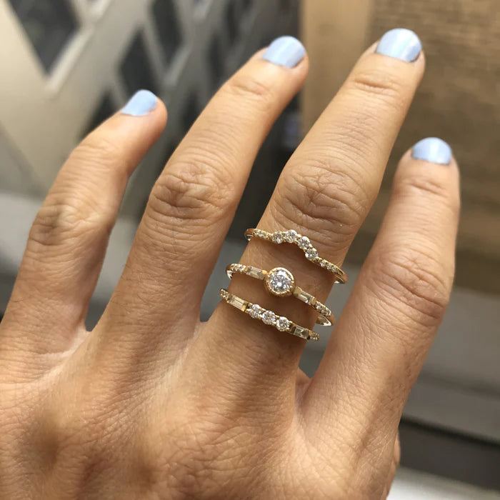 Jennie Kwon Diamond Baguette Mini Equilibrium Ring
