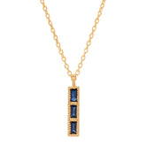 Blue Sapphire Tile Necklace