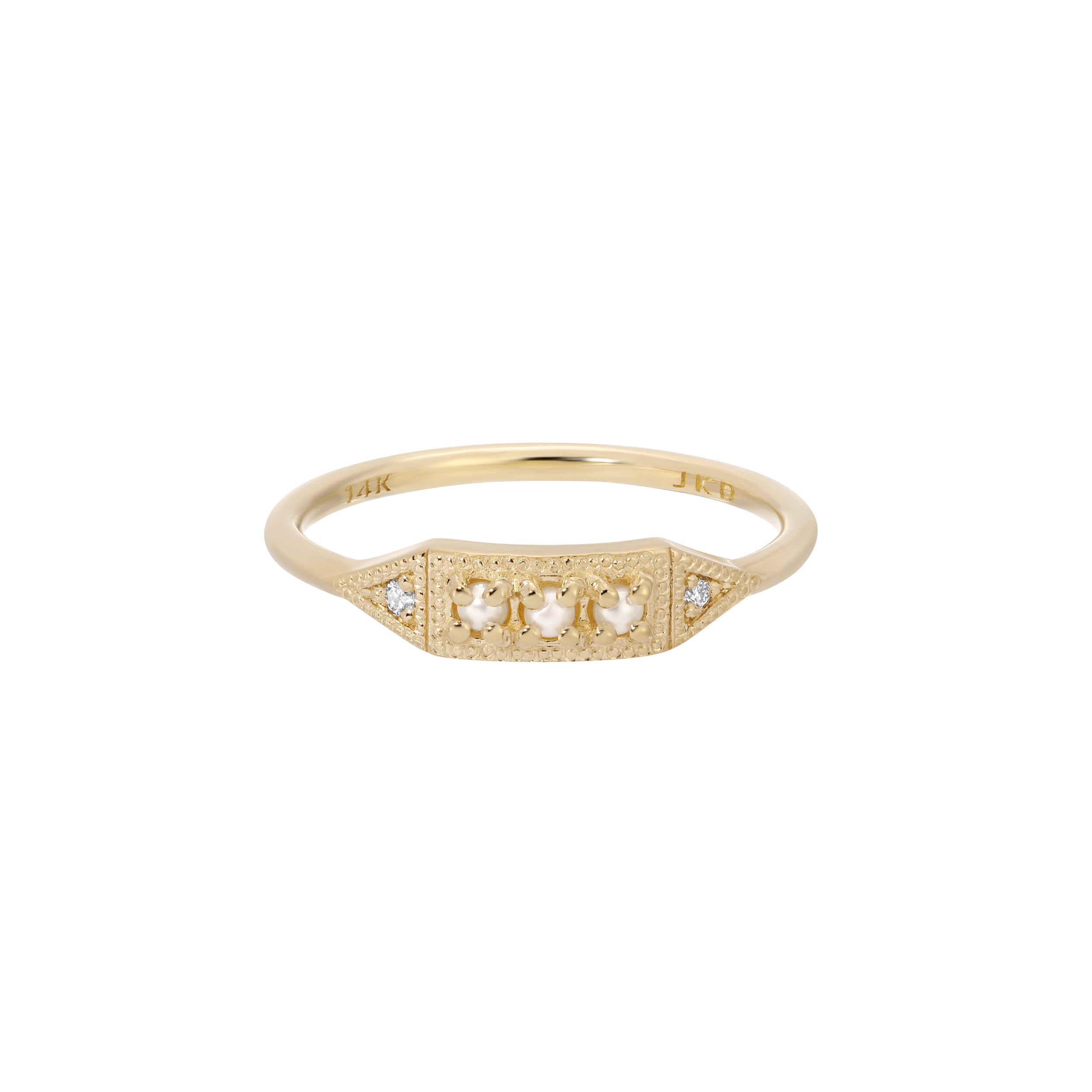 Presher Point Rings 3 Pearl Mini Deco Point Ring