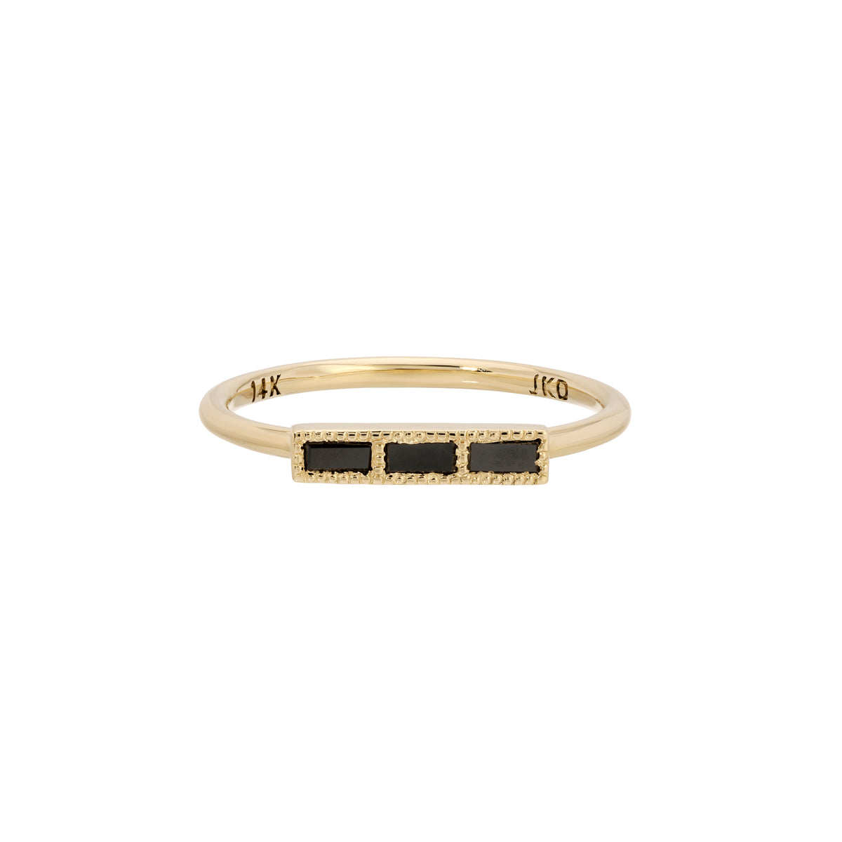 Black Diamond Baguette Beam Ring