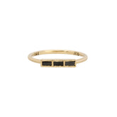 Black Diamond Baguette Beam Ring