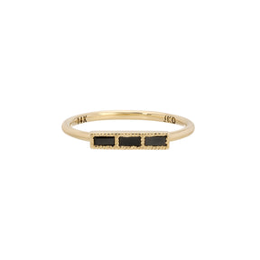 Black Diamond Baguette Beam Ring