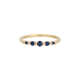 Blue Sapphire Crown Pebble Band